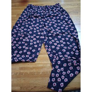 VTG Lauren Alexandra collection elastic stretch black with pink floral lightweig